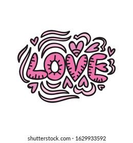Love. Beautiful decorative element.  Vector illustration