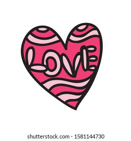 Love beautiful heart. Vector illustration