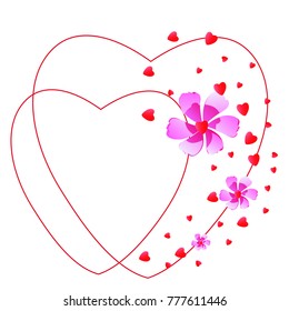 love, beautiful hearts, on a white