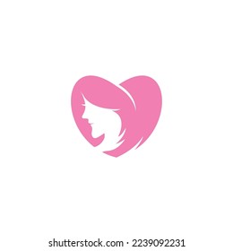 love beautiful woman logo vector abstract illustration design