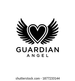 love and beauty Angel Wings logo design inspiration