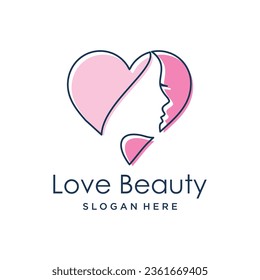 Love beauty logo design vector idea with modern concept