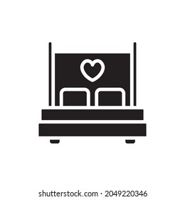 Ilustración de vectores rellenos de la cama de amor