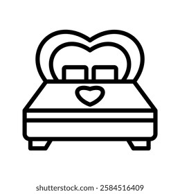 Love Bed line icon, vector, pixel perfect, illustrator file