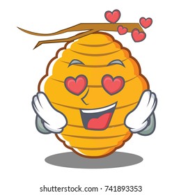 In love bee hive character cartoon