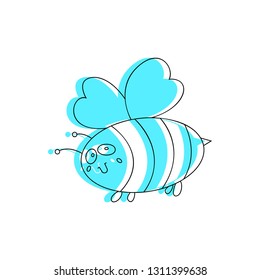 Love bee icon - vector