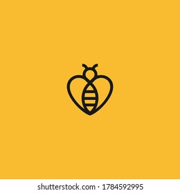 Love Bee Logo. Bee Icon