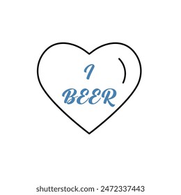 i love beer concept line icon. Simple element illustration. i love beer concept outline symbol design.