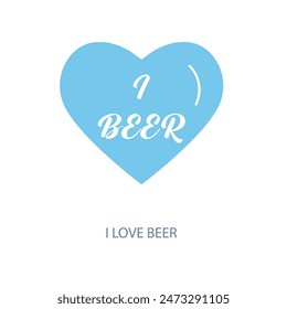 i love beer concept line icon. Simple element illustration. i love beer concept outline symbol design.