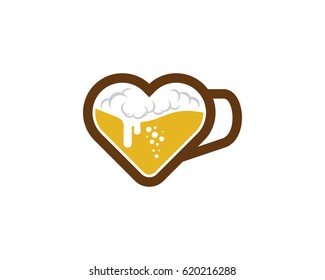 Love Beer Icon Logo Design Element