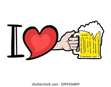 I love Beer illustration