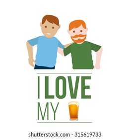love for beer illustration over white color background