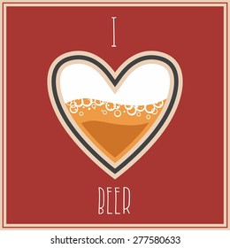 I Love Beer image, heart symbol with beer inside