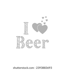 I love beer on a white background, vector illustration