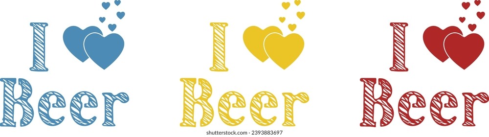 I love beer on a white background, vector illustration
