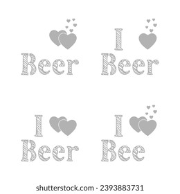 I love beer on a white background, vector illustration
