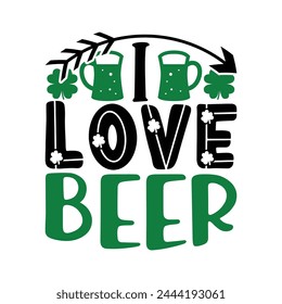 I love beer Vector design