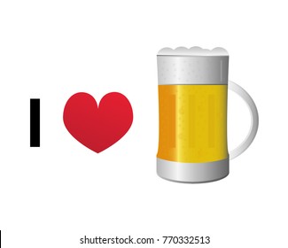 I love beer vector icon