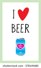 i love beer vector illustration