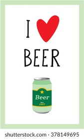 i love beer vector illustration