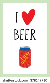 i love beer vector illustration
