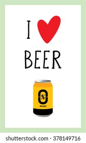 i love beer vector illustration