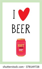i love beer vector illustration