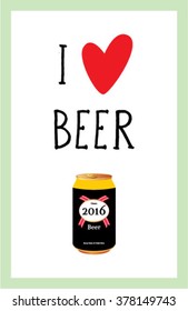 i love beer vector illustration