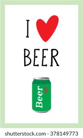 i love beer vector illustration