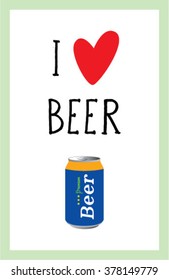 i love beer vector illustration