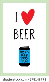 i love beer vector illustration