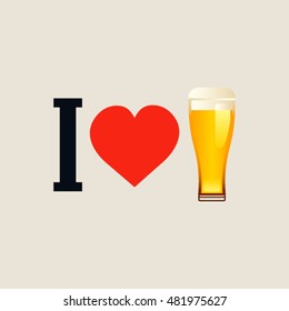 I Love Beer -vector illustration