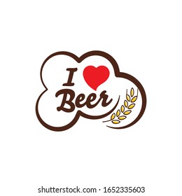 I love Beer Vector illustration design template