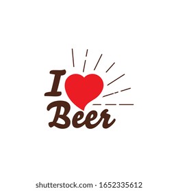 Ich liebe die Design-Vorlage für die Bier-Vektorillustration