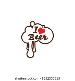 I love Beer Vector illustration design template
