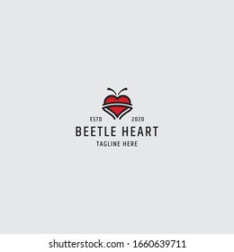 love beetle logo design template - vector