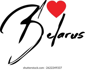 I Love Belarus Nom Country En Grunge Typographie Texte