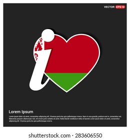 I love Belarus flag heart