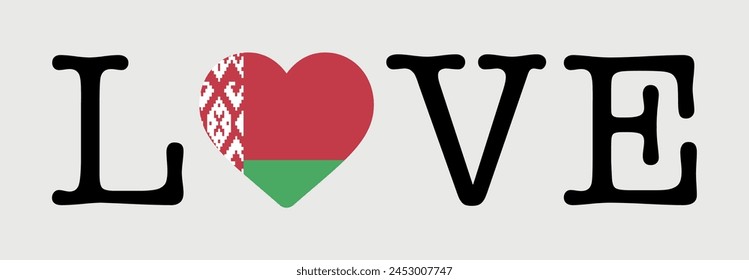 I Love Belarus flag heart icon vector illustration
