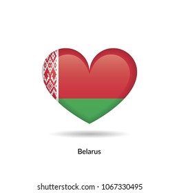 Love Belarus - heart flag. Vector EPS10 Illustration.