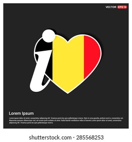 I love Belgium flag heart