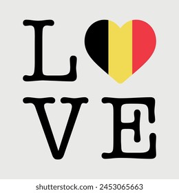 I Love Belgium flag heart icon vector illustration