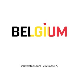 I love Belgium, Happy Belgium Independence Day, Love Belgium, Flag of Belgium, Concept, 21st July, 21 July, National Day, Independence day, Wallpaper, Vector, Typographic Design, Typography, Icon