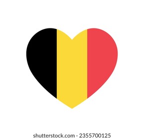 love Belgium symbol, heart shape belgian flag vector icon