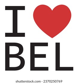 Me encanta el vector tipográfico de Bélgica