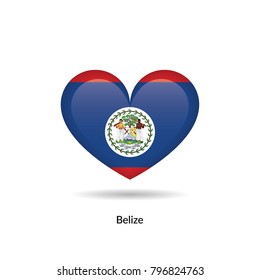 Love Belize - heart flag. Vector EPS10 Illustration.