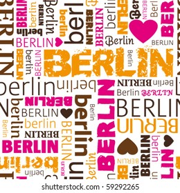 i love Berlin seamless background pattern in vector