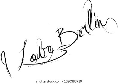 I Love Berlin text sign illustration on white background