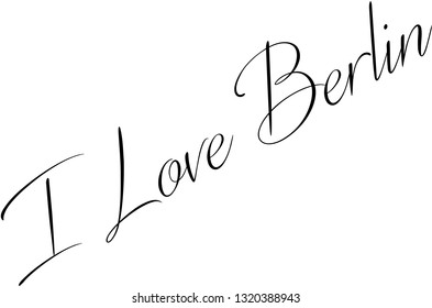 I Love Berlin text sign illustration on white background