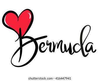 I Love Bermuda - Vektorillustration Graphic